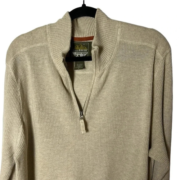 Eddie Bauer Sport Shop, Cotton,waffle knit,sweater,men XL.quarter zip, EC - Picture 3 of 9